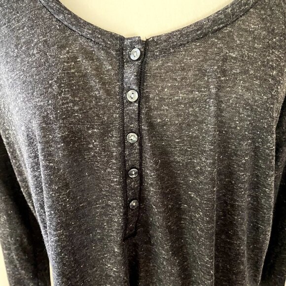 Victoria Secret | Long Sleeve Sheer Button Up Top | Color: Gray | Size: Medium - Picture 3 of 10